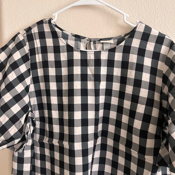 A NEW DAY Black and White Gingham Short Sleeve Blouse Women’s XXL - Picture 3 of 9